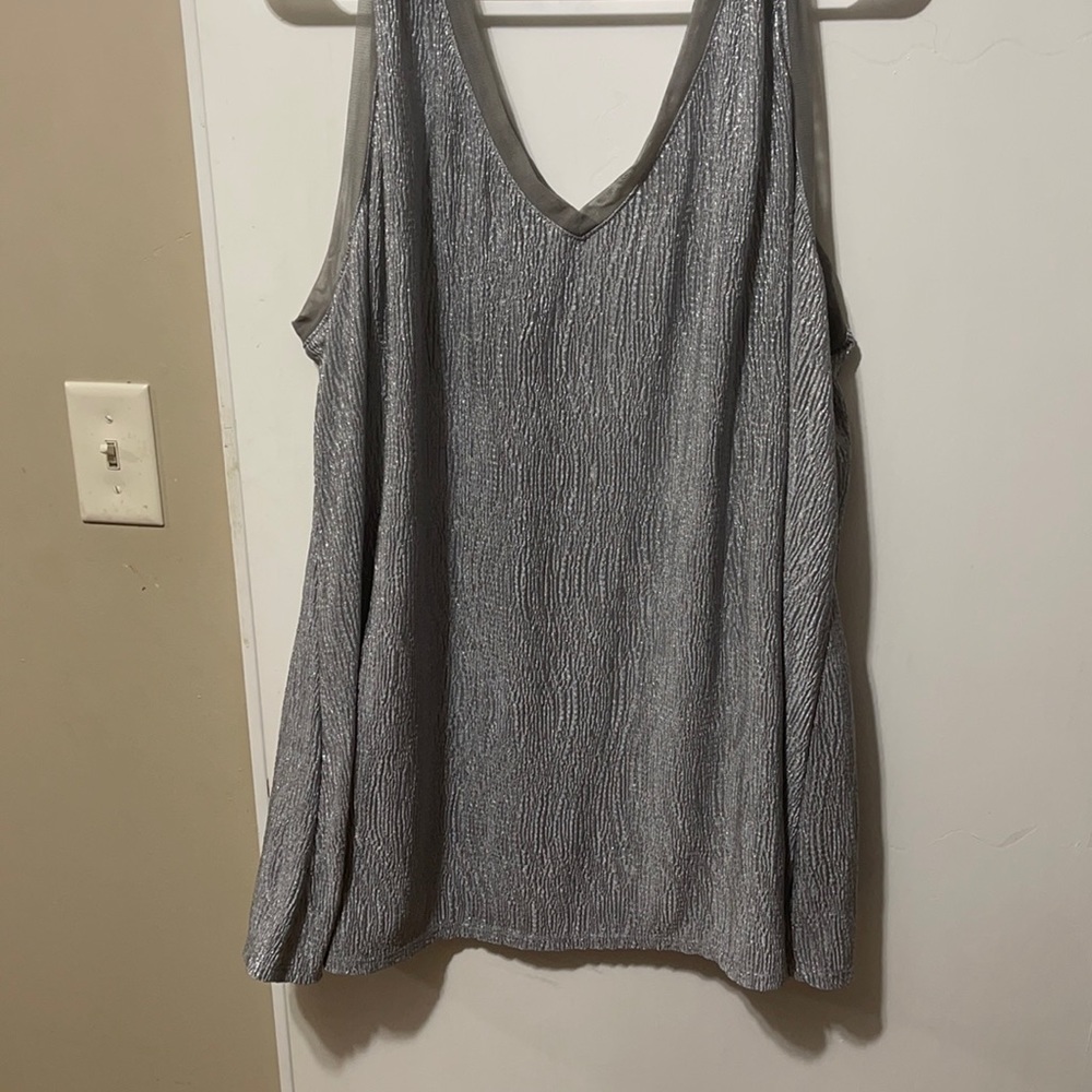 Sparkly silver tank top
